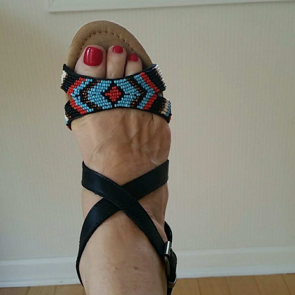 Minnetonka beaded sandals